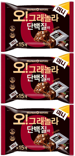 마켓오네이처 오 그래놀라 단백질바 미니, 192g, 3개