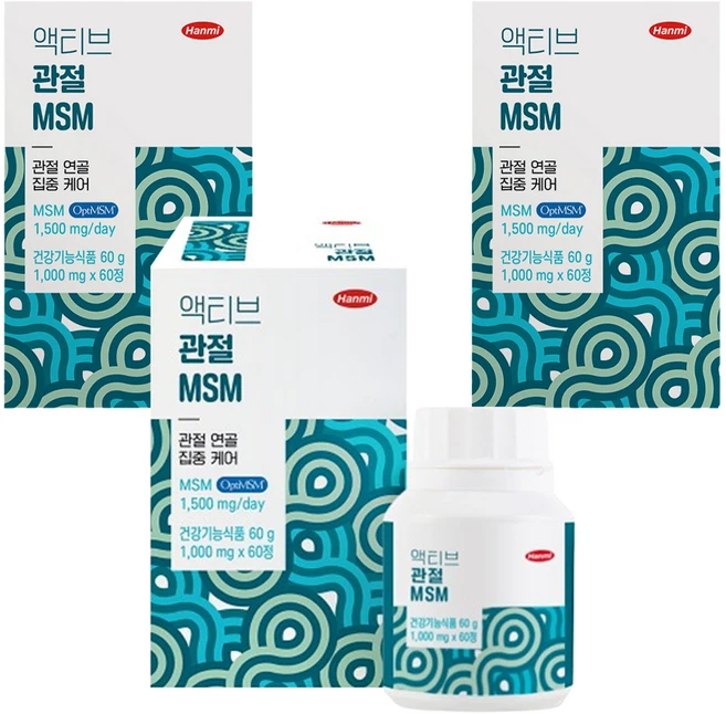 한미헬스 사이언스 액티브 관절 MSM 60g, 60정, 3개 - 쿠팡