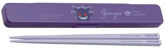 Skater 無聲塑膠筷子 附收納盒, 耿鬼, 筷子 + 收納盒, 1組