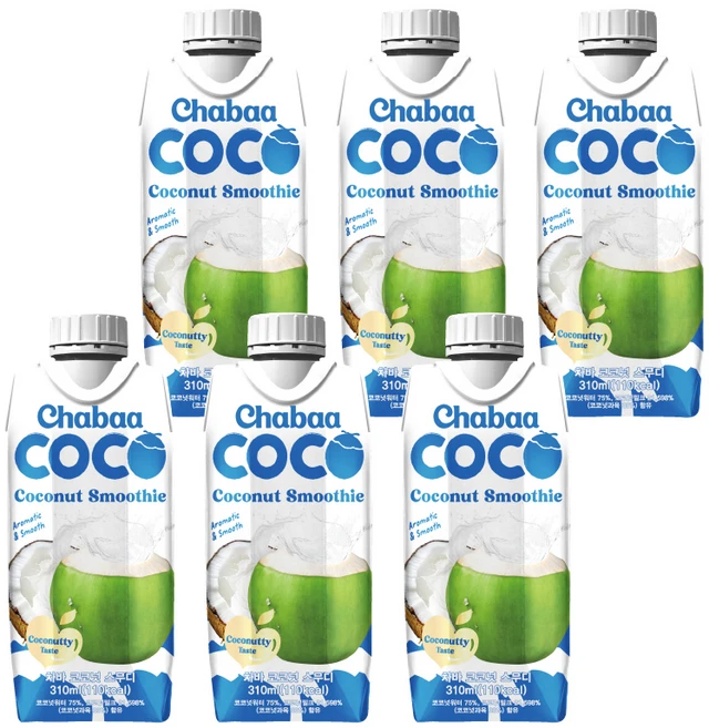차바 코코넛스무디, 6개, 310ml - 쿠팡