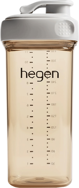hegen 台灣公司貨 金色奇蹟PPSU多功能方圓型寬口水瓶 2.0, 330ml, 1個, 霧灰