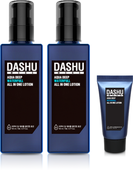 DASHU 男士水潤深層保濕全效合一乳液 153ml x 2入 + 30ml 組合, 1套