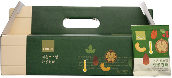 올가홀푸드 저온 로스팅 한봉견과 30p 세트 600g, 1세트