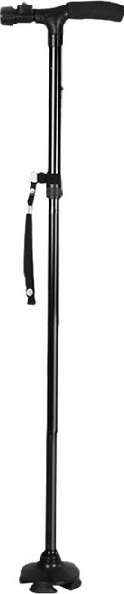 拍平方 LED長者拐杖 展開85~95 x 9cm 折疊 31 x 17.5cm, 1個, 黑色