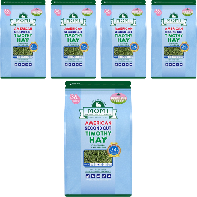 momi 摩米 美國提摩西草 二割, 5包, 1kg