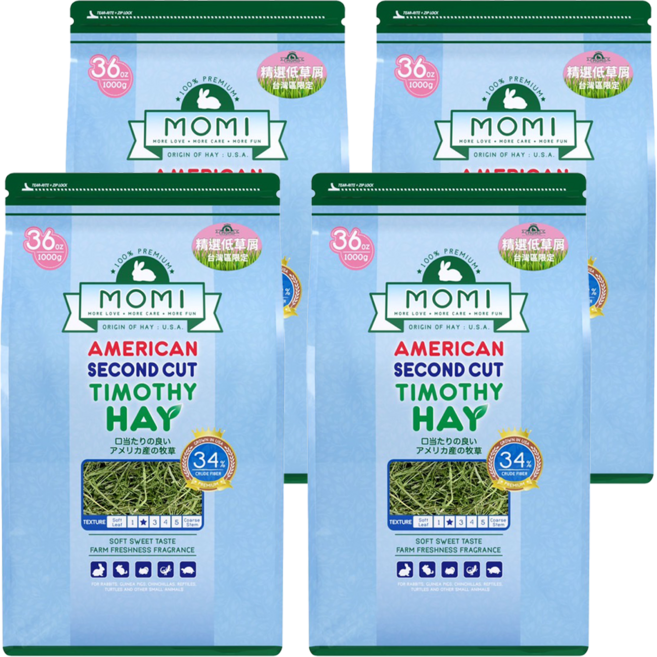 momi 摩米 美國提摩西草 二割, 4包, 1kg