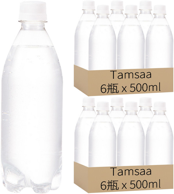 Tamsaa Aqua系列 無標籤原味氣泡水, 500ml, 12瓶