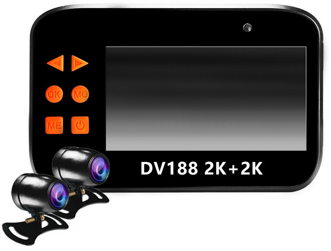 勝利者 前後雙錄 機車行車紀錄器 2560X1440P@30fps 130度廣角, 三代DV188, 黑色