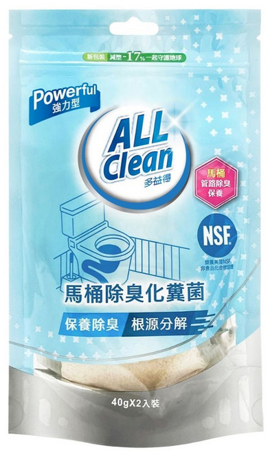 do it 多益得 ALL Clean 馬桶除臭化糞菌 2個, 1袋, 80g