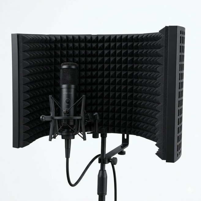 컴썸 5단 폴딩 마이크 팝필터, D-S950, 블랙