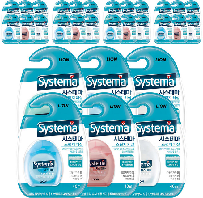 시스테마 스펀지 치실 랜덤발송, 40m, 1개입, 36개