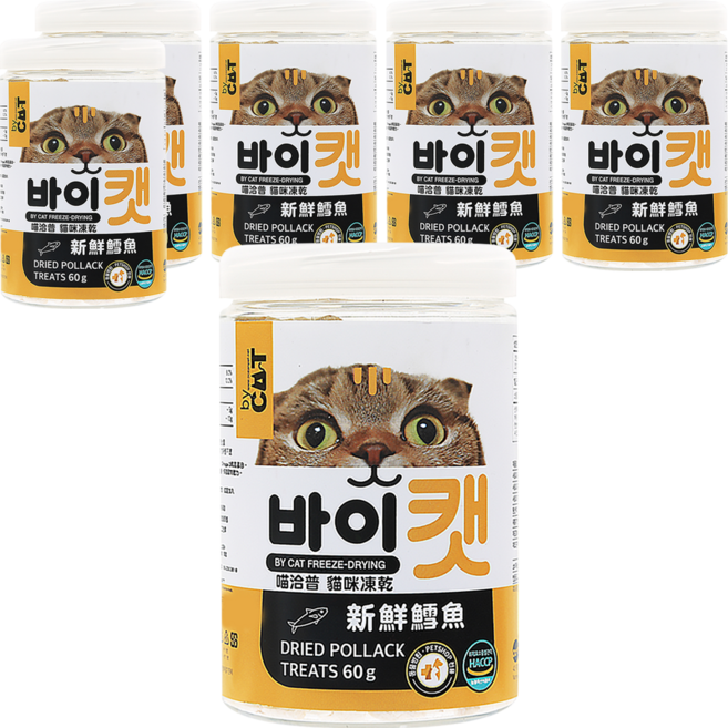 by CAT 喵洽普 貓咪凍乾零食, 新鮮鱈魚, 60g, 6罐