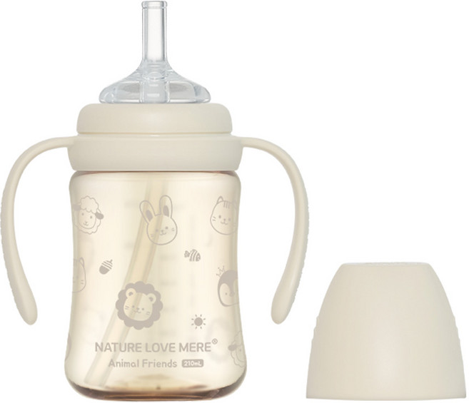 네이쳐러브메레 애니멀 프렌즈 PPSU 빨대컵, 크림베이지, 1개, 210ml