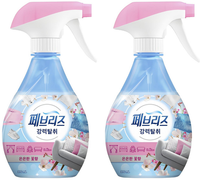 페브리즈 강력 섬유탈취제 은은한 꽃향 본품, 370ml, 2개