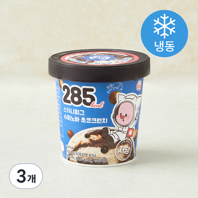 스키니피그 슈퍼노바 초코크런치 (냉동), 3개, 1개입, 474ml