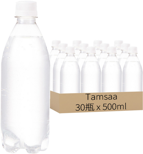 Tamsaa Aqua系列 無標籤原味氣泡水, 500ml, 30瓶