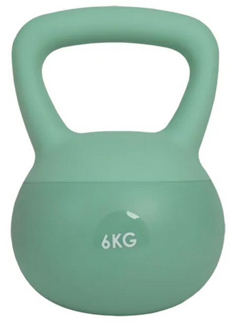 彩色軟壺鈴 綠色 6kg 軟材質舒適握感 健身訓練器材, 1個