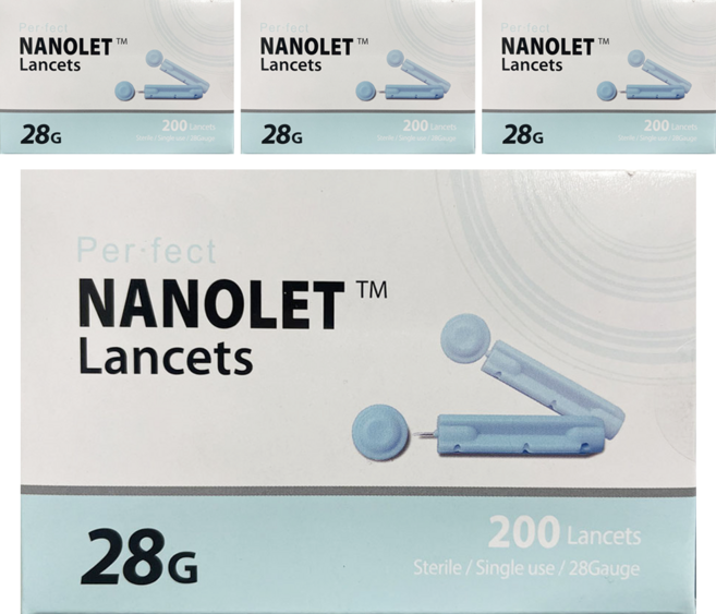 동방메디컬 나노렛 랜싯 멸균채혈침 28g, 4개, 200개