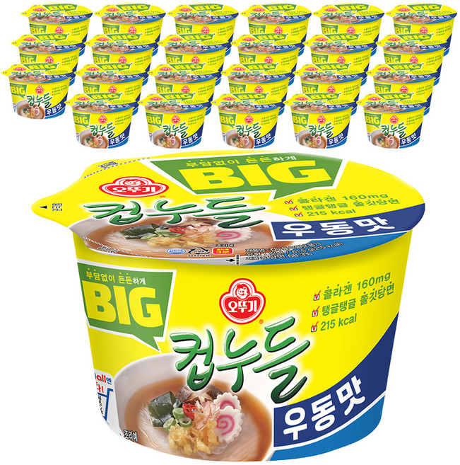 오뚜기 빅컵누들 우동맛 61.5g, 24개