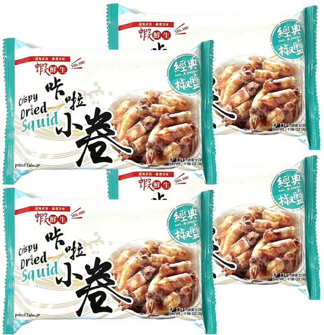蝦鮮生 咔啦小卷 經典椒鹽, 30g, 4包