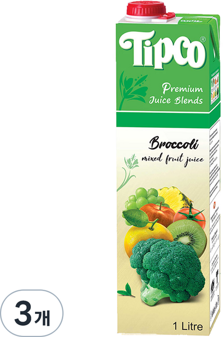 Tipco 青花菜綜合果汁, 1L, 3個