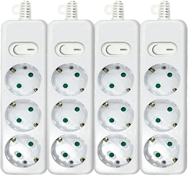 다조아 안전 스위치 멀티탭 3구, 5m, 4개