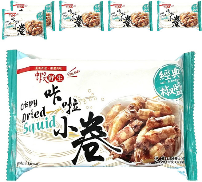 蝦鮮生 咔啦小卷 經典椒鹽, 30g, 6包