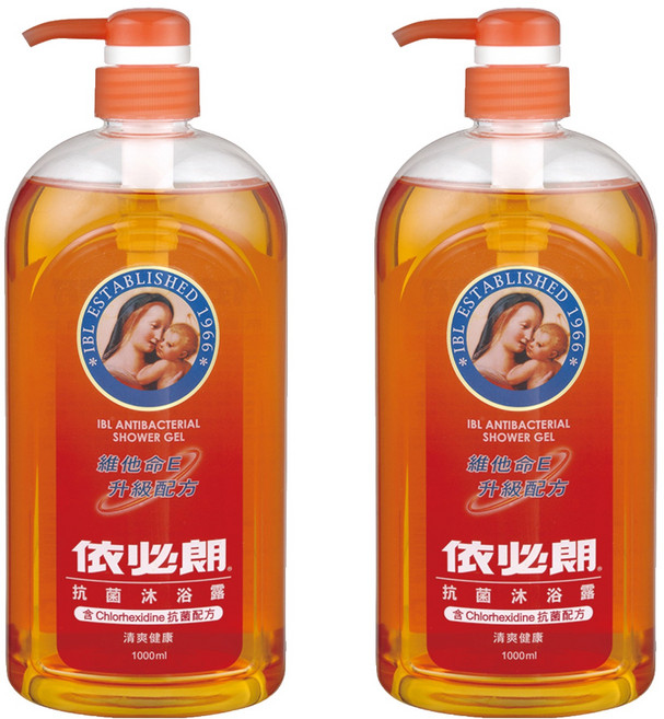 依必朗 抗菌沐浴露 清爽健康, 1L, 2瓶