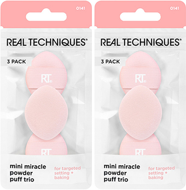 REAL TECHNIQUES 迷你奇蹟蜜粉粉撲, 2包, 單一顏色