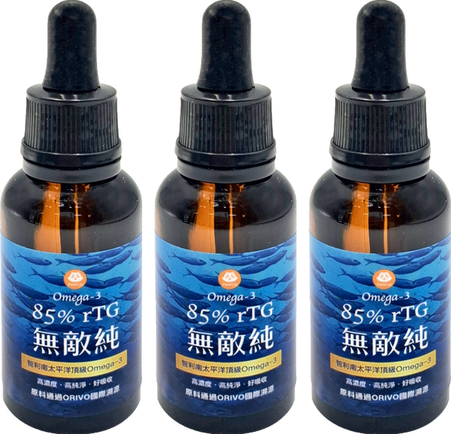 ParkCat 貓樂園 85%高純度rTG深海純淨魚油 30ml, 心血管健康, 3罐