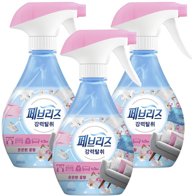 페브리즈 강력 섬유탈취제 은은한 꽃향 본품, 370ml, 3개