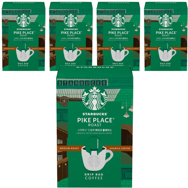 STARBUCKS 星巴克 派克廣場濾掛咖啡, 9g, 5入, 5個