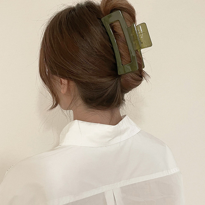 걸핀스 와이드 스퀘어 시럽컬러 빅 집게핀 10.5cm 1035 + 지퍼백 파우치 세트