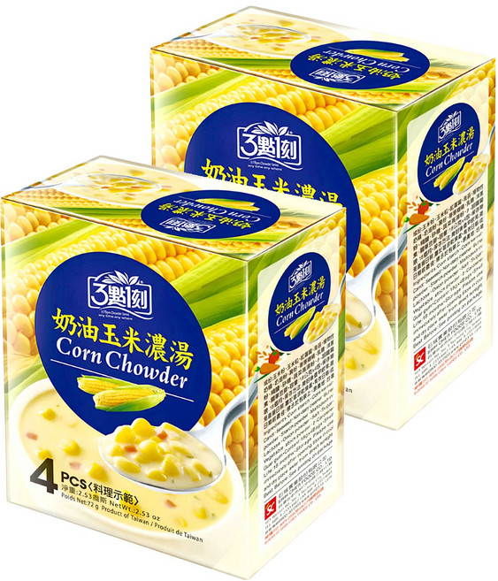 3點1刻 奶油玉米濃湯, 72g, 2盒