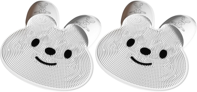 다정다감 토끼 와이드 각질제거 풋 브러쉬 매트 화이트, 1개입, 2개