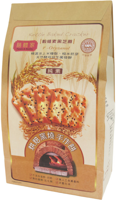 膳體家 烘焙窯燒手作餅 穀維素黑芝麻, 270g, 1包