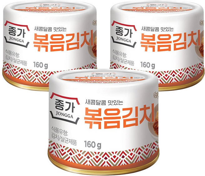 종가 고소한맛 볶음김치, 160g, 3개