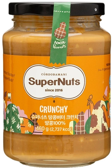 슈퍼너츠 땅콩버터 크런치, 460g, 1개 - 쿠팡