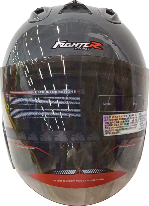 普通型露臉式機車防護頭盔 含一層護目鏡 R3-A6, 水泥灰