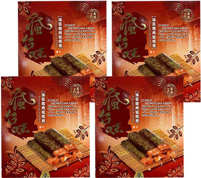 瘋台味 海苔豬肉紙燒卷 杏仁, 60g, 4盒