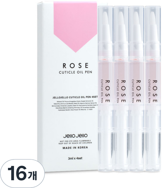 젤로젤로 큐티클 오일펜 로즈, 16개, 3ml