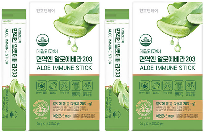데일리코어 천호엔케어 면역엔 알로에베라203 14p, 280g, 2박스