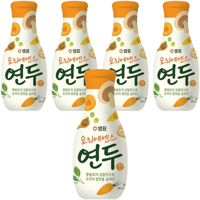 연두 요리에센스 진, 500ml, 5개