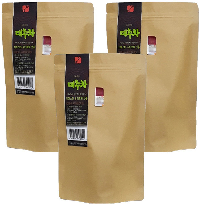 나와차 티마스타 티포트 전용 대용량 티백 대추차, 3g, 30개입, 3개