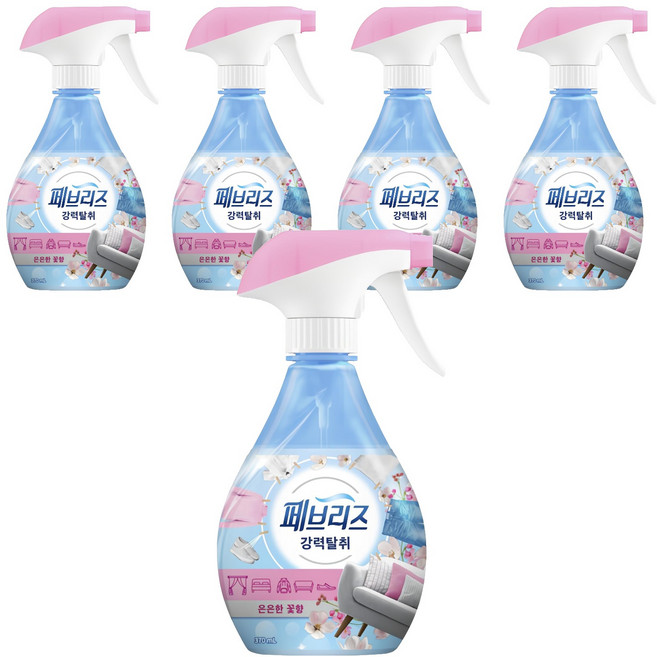 페브리즈 강력 섬유탈취제 은은한 꽃향 본품, 370ml, 5개