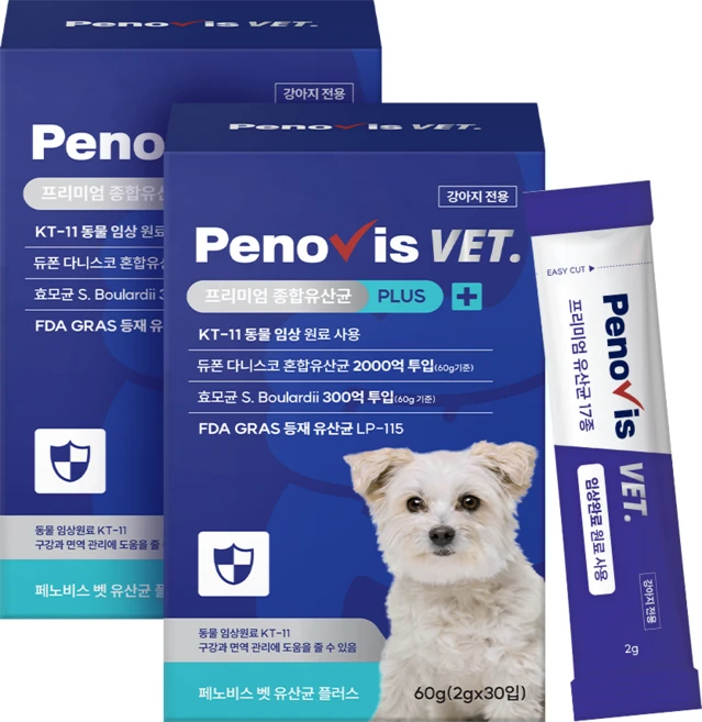 페노비스 강아지 프리미엄 종합유산균 플러스, 30회분, 피부/피모+장건강, 2개 - 쿠팡