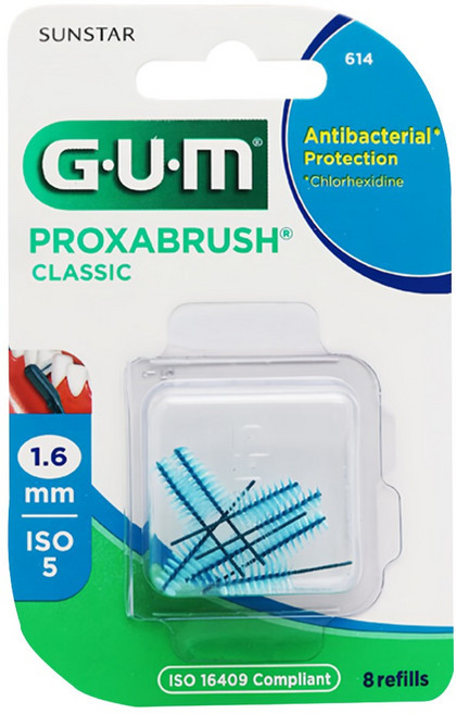 SUNSTAR 三詩達 G.U.M 牙間刷補充組 藍色, 1.6mm, 8支, 1組