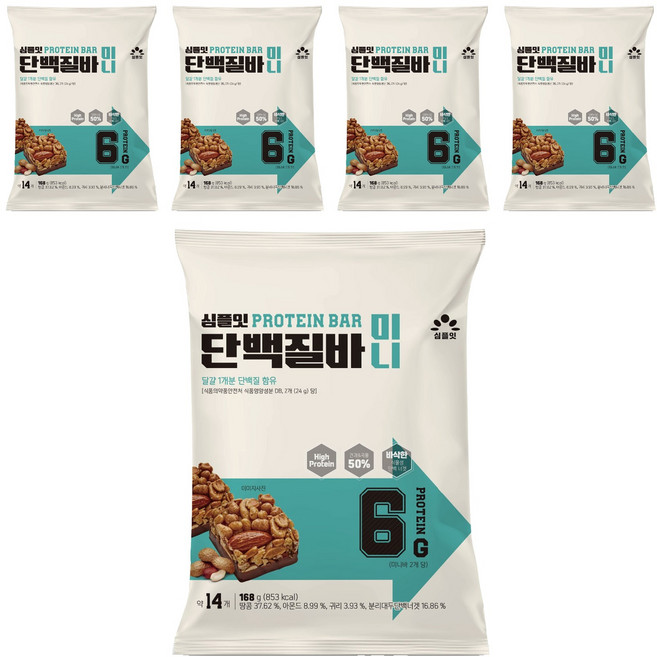 SIMPLEAT 迷你蛋白質棒 14入, 168g, 5個