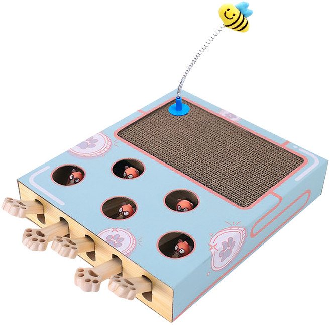 펫츠몬 두더지잡기 스크래처 고양이 장난감, 혼합색상, 1개