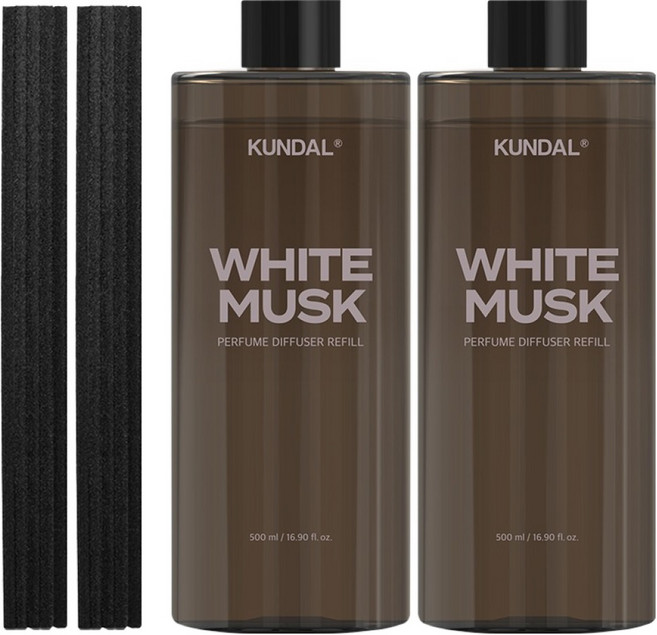 쿤달 퍼퓸 디퓨저 리필 2p + 리드스틱 10p, 화이트머스크, 500ml, 1개